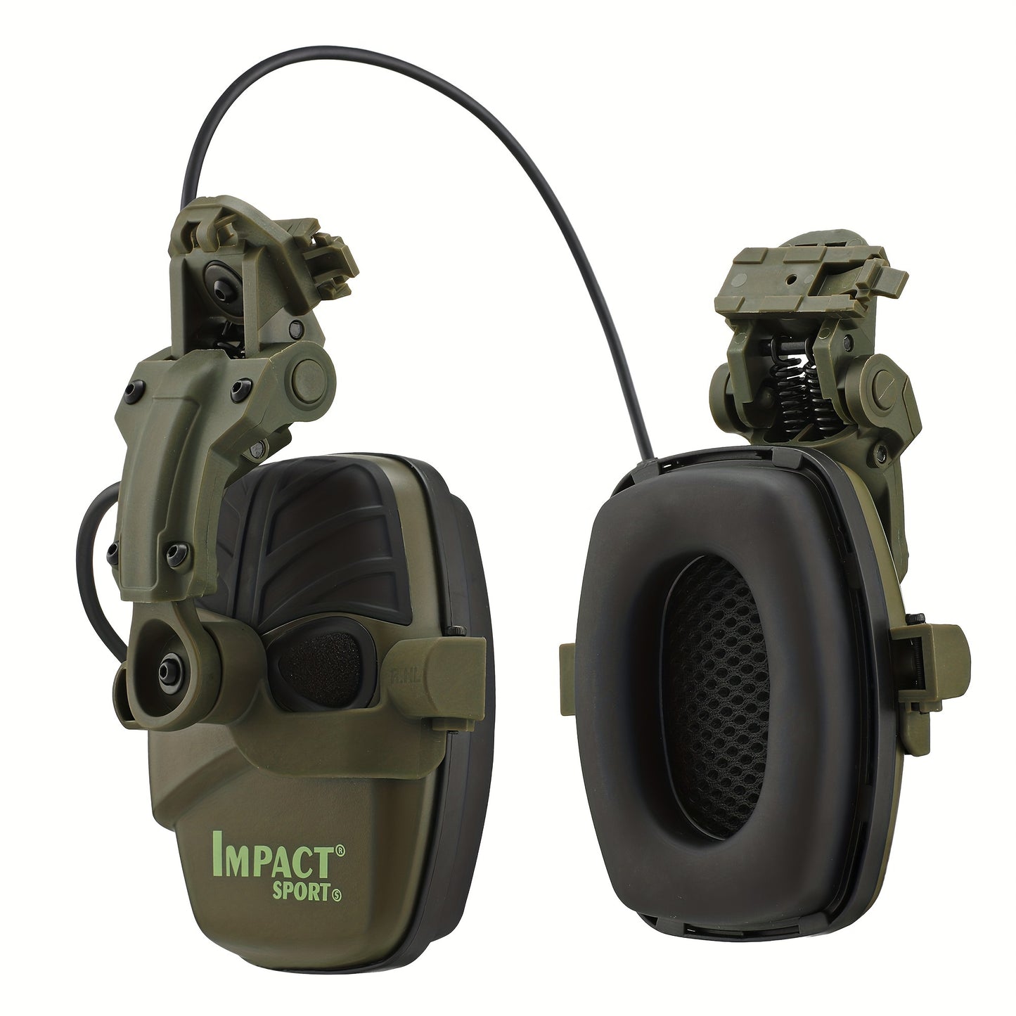 Tactical Shooting Earmuffs - Helmet Mounted, Electronic Sound Pickup, Active Noise Reduction, Hearing Protection, No Battery Required - For Shooters & Outdoor Enthusiasts - Ideal for Range Use & Hunting RISE DEFENSE SYSTEMS.AI PRODUCTS