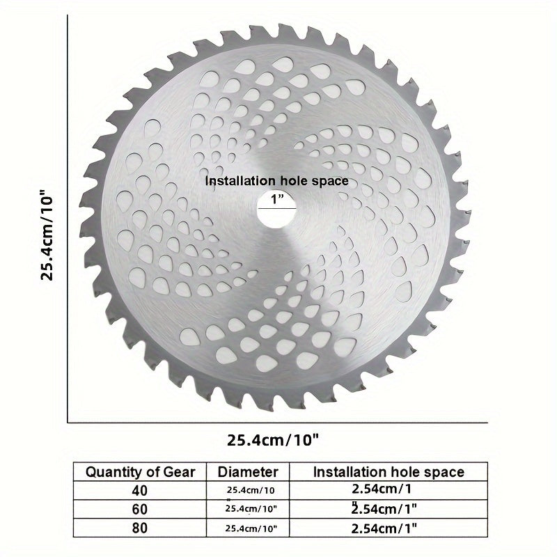 1pc Weeder Blade, 10" (Approx. 25.4cm) Carbide Tipped Brush Cutter Blade for Weeder, Circular Saw Blade Brush Cutter Blade 40T, 60T, 80T RISE DEFENSE SYSTEMS.AI PRODUCTS