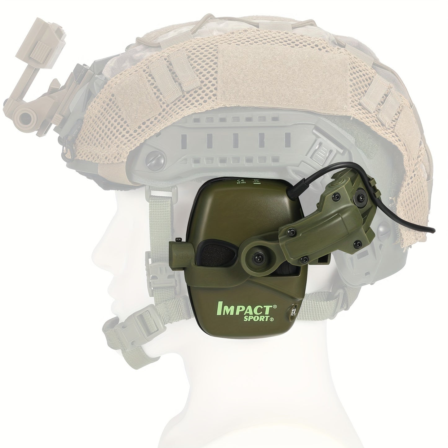 Tactical Shooting Earmuffs - Helmet Mounted, Electronic Sound Pickup, Active Noise Reduction, Hearing Protection, No Battery Required - For Shooters & Outdoor Enthusiasts - Ideal for Range Use & Hunting RISE DEFENSE SYSTEMS.AI PRODUCTS