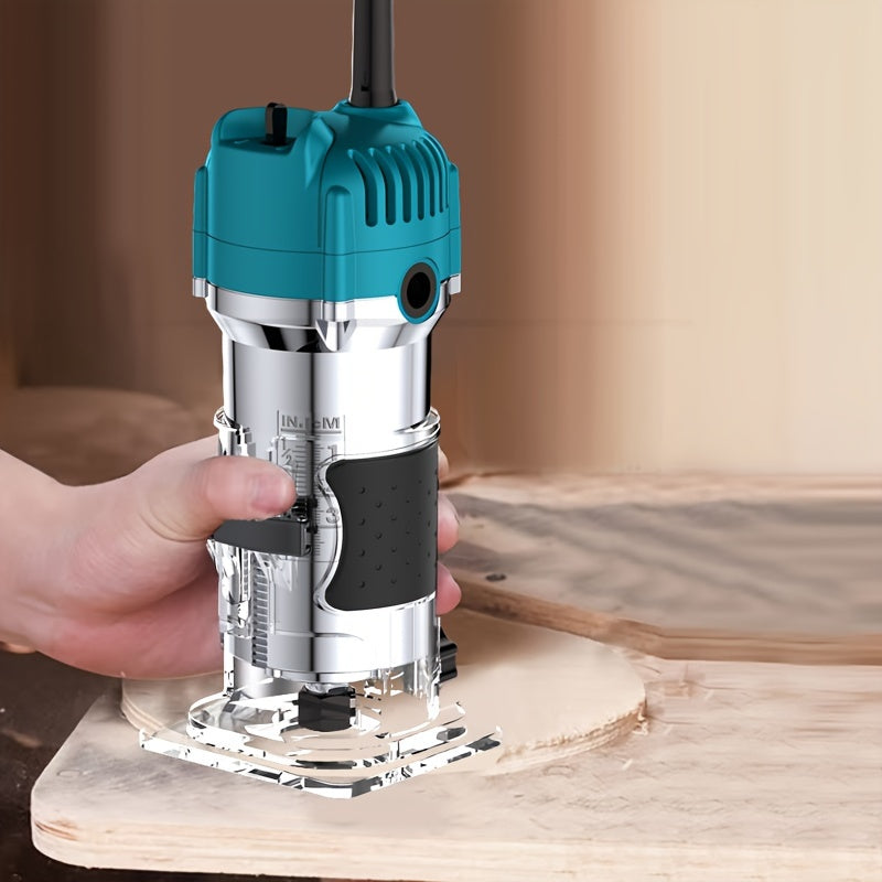 Compact 800W Wood Router for Woodworking - 35000RPM, Edge Guide, Roller Guide for Precise Trimming and Profiling, 110V Plug-In Power RISE DEFENSE SYSTEMS.AI PRODUCTS