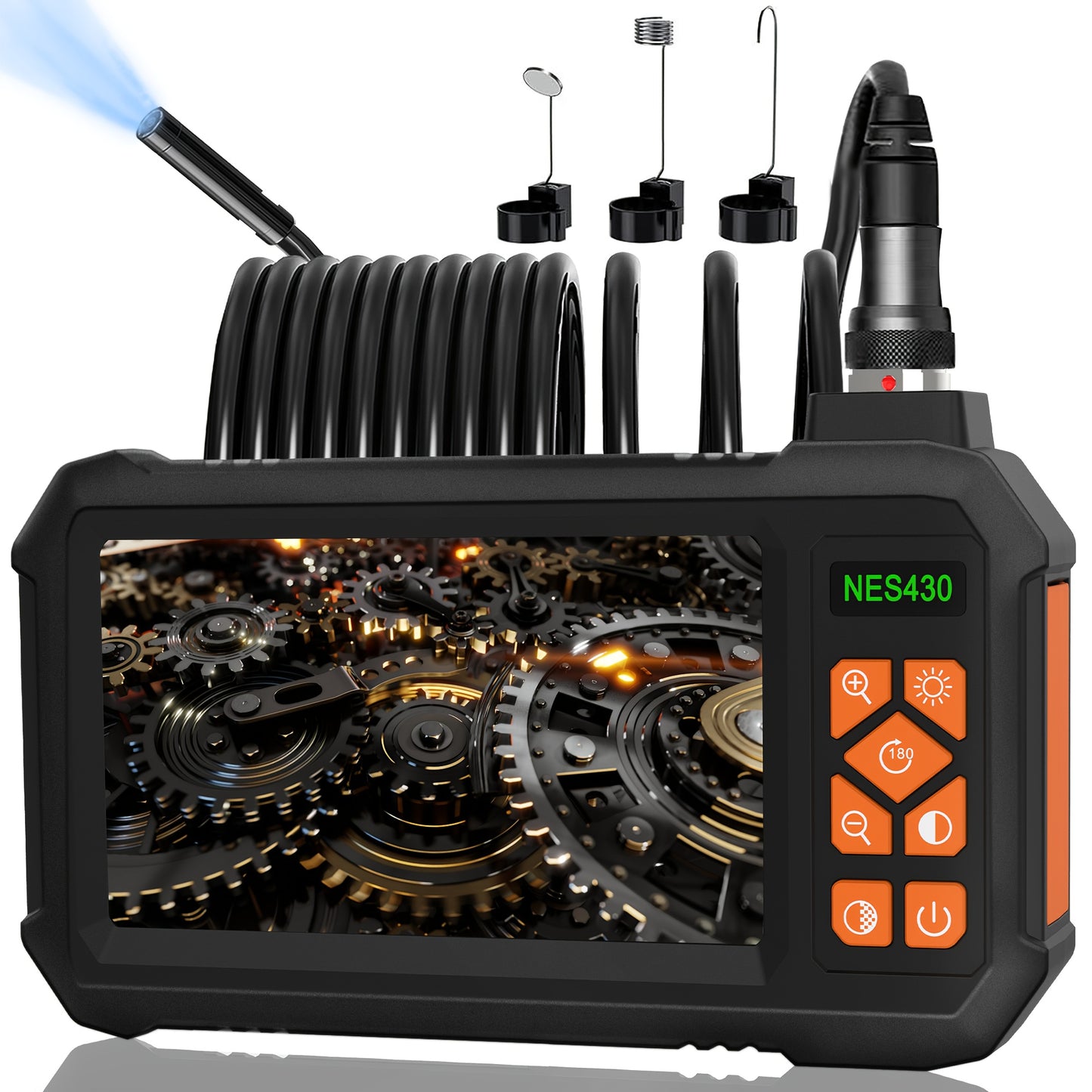 4. 3" IPS HD Borescope Camera with High-Quality 1080P Lens and Bright Headlight for Automotive and House Pipe Inspection RISE DEFENSE SYSTEMS.AI PRODUCTS
