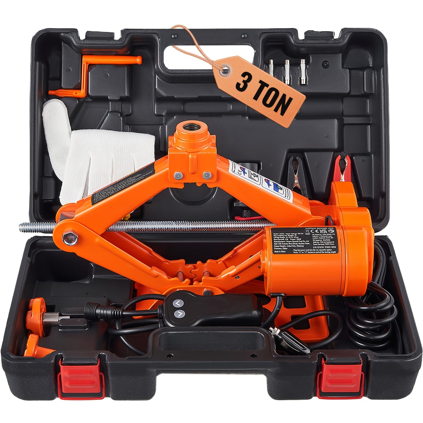 VEVOR Electric Car Jack, 5 Ton 12V Electric Hydraulic Car Floor Jack With Built-in Tire Inflator Pump For SUV Sedans RISE DEFENSE SYSTEMS.AI PRODUCTS