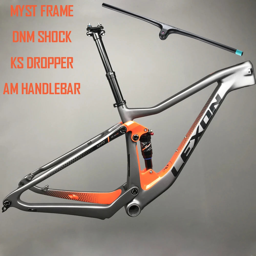 2024 LEXON Bicycle Frame XC TRIAL Cross country Carbon Mountain Bike Full Suspension 29er Boost frameset ROCKSHOX DNM Parts RISE DEFENSE SYSTEMS.AI PRODUCTS