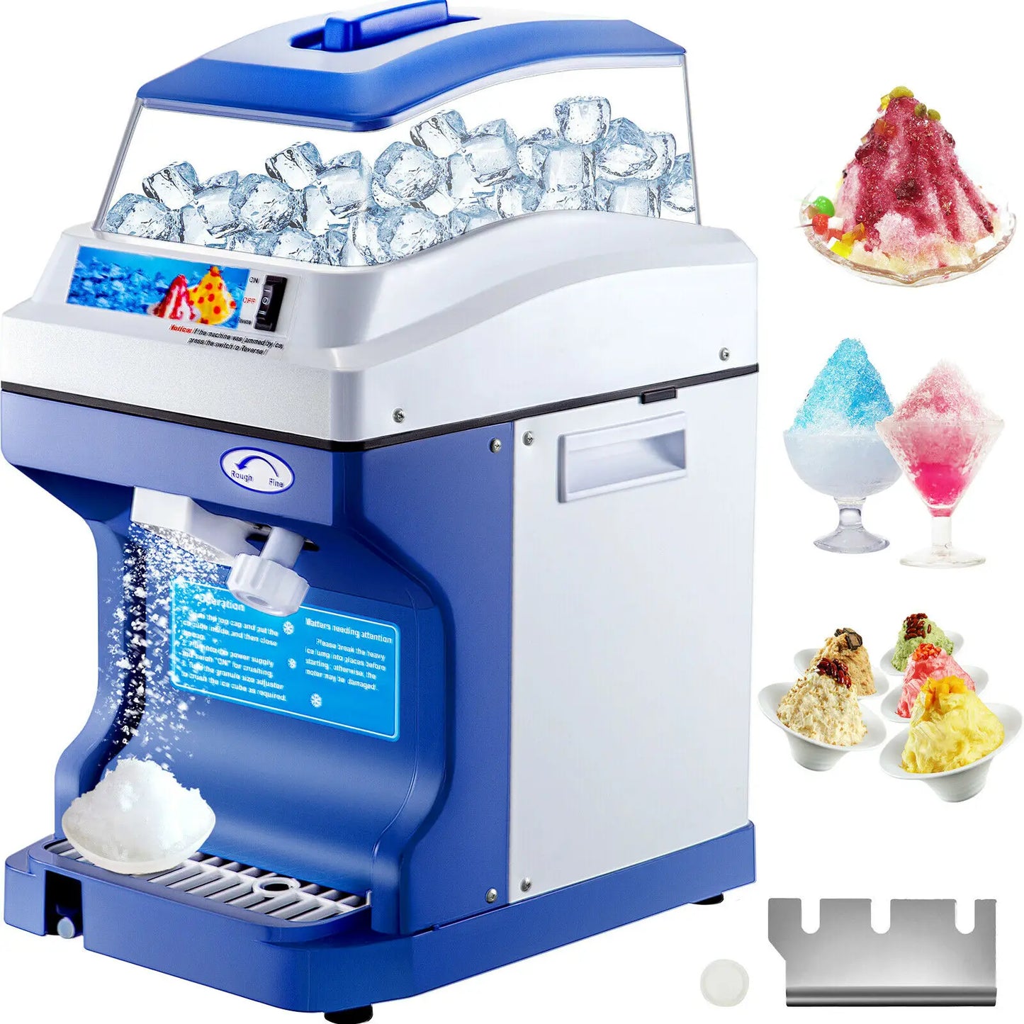 VEVOR 120/200 KG/H Electric Ice Shaver Branch Crusher Chopper Smoothie Blender Granizing Machine Shredder Snow Cone Cubes Maker RISE DEFENSE SYSTEMS.AI PRODUCTS