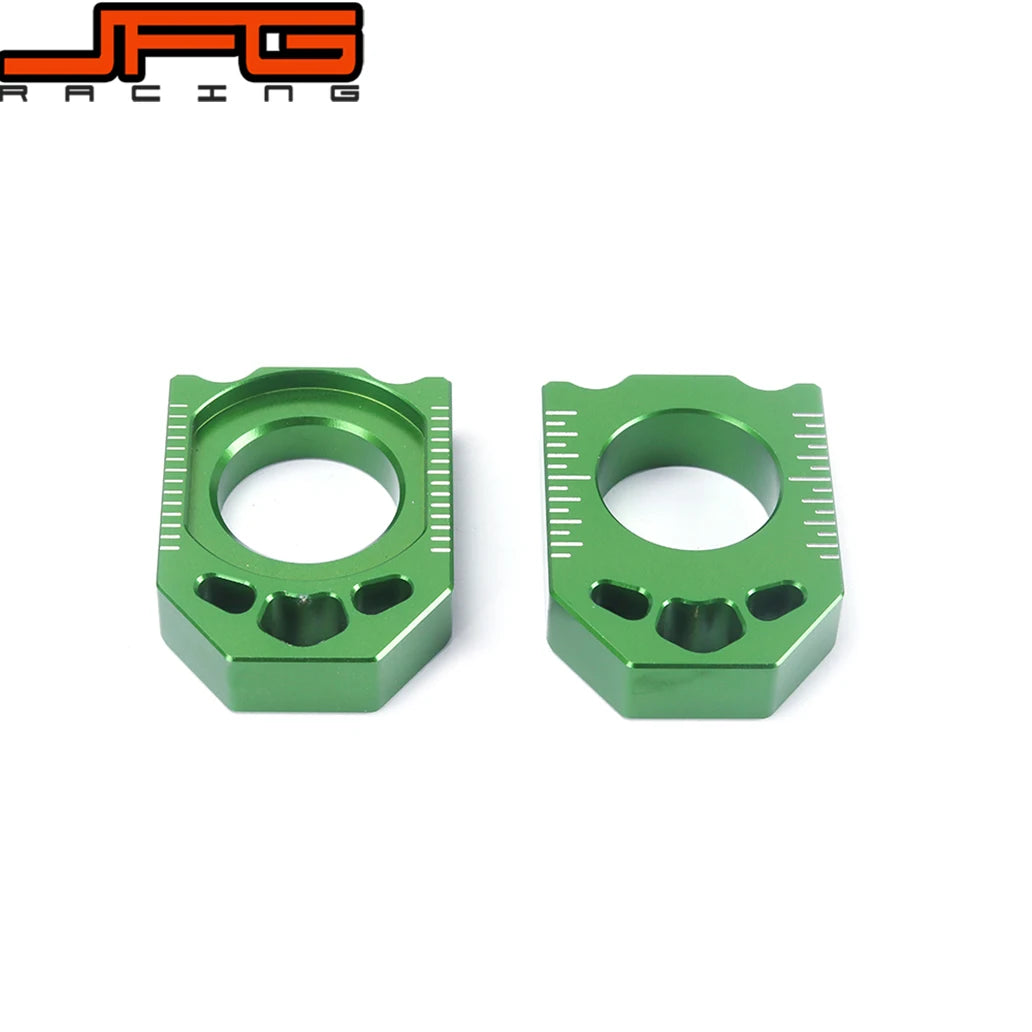 Motorcycle CNC Front Rear Wheel Hub Spacer Chain Adjust Axle Blocks For Kawasaki KX125 KX250 2006-2008 KX250F KX450F 2006-2016 RISE DEFENSE SYSTEMS.AI PRODUCTS