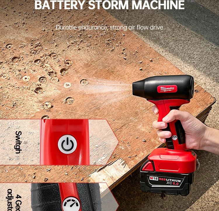 Milwaukee Mini Turbo Jet Fan Electric Air Duster Adjustable wind speed Turbo Violent Blower Rechargeable with Light Car Cleaning RISE DEFENSE SYSTEMS.AI PRODUCTS