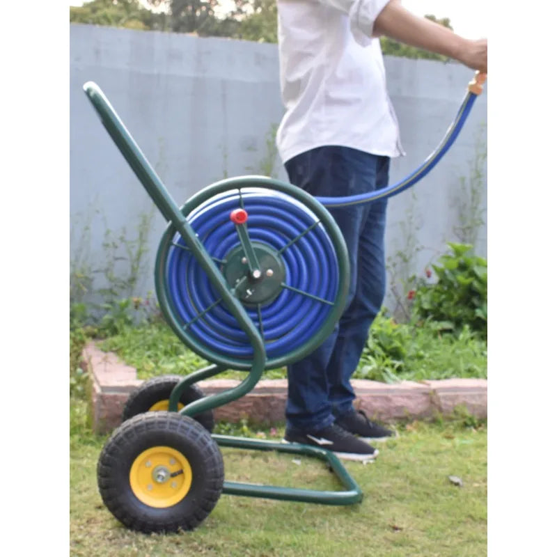Metal Water Pipe Organizer Frame 100 M Car Wash Watering Home Hose Nozzle High Pressure Hose Reel Set RISE DEFENSE SYSTEMS.AI PRODUCTS