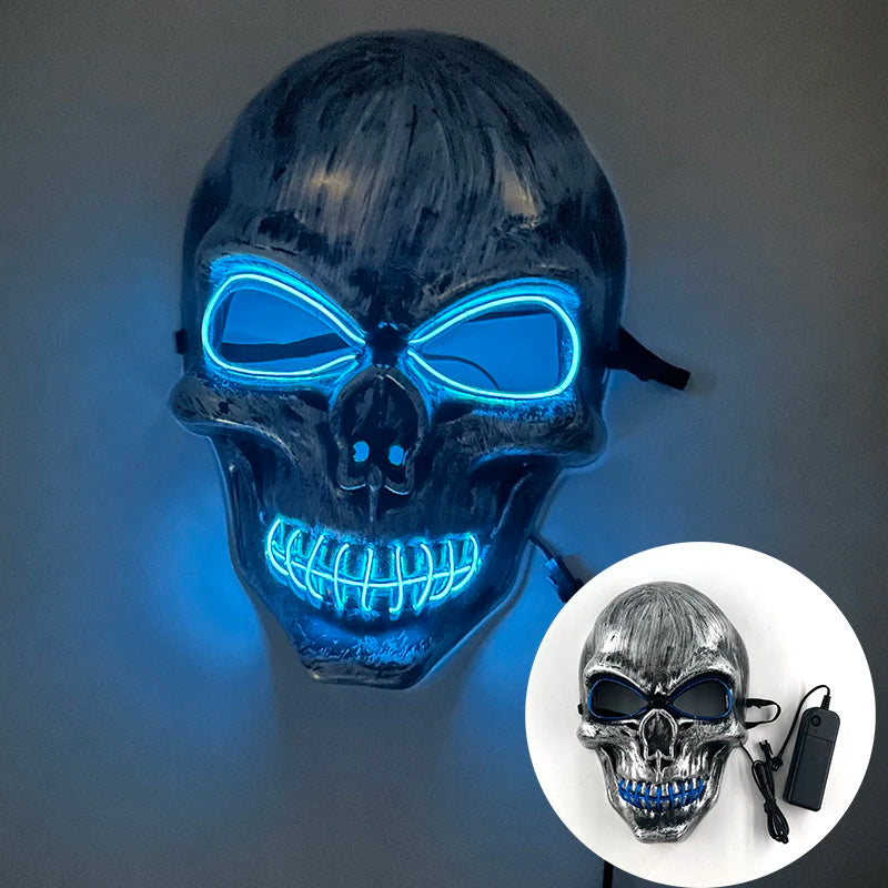 New Design Glowing Bloody Rabbit Mask Led Neon Cosplay Bear Mask Halloween Horror Carnival Masquerade costume Decoration Props RISE DEFENSE SYSTEMS.AI PRODUCTS