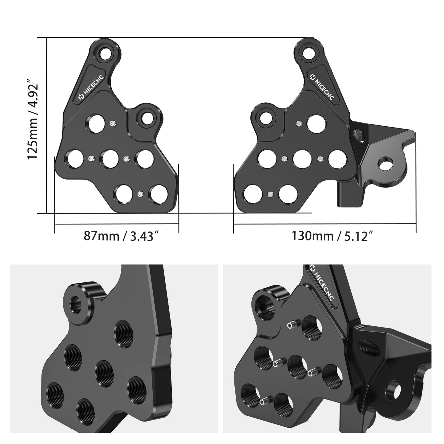 NICECNC Aluminum Foot Pegs Footrest Bracket Package For SUR-RON Surron light bee X S L1E Segway X160 X260 Electric Dirt Bike RISE DEFENSE SYSTEMS.AI PRODUCTS