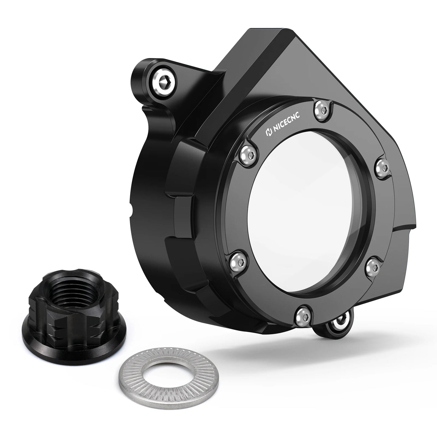 NICECNC For Surron Light Bee X Electric Bike Engine Case Saver Motor Pulley Guard Cover Light Bee S Primary Belt Pulley Nut Kit RISE DEFENSE SYSTEMS.AI PRODUCTS