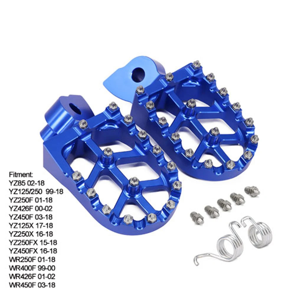 Motorcycle CNC Foot Pegs Rests Footpegs Footrests For Yamaha YZ65 YZ85 YZ125 YZ250 YZ 65 85 125 250 250F 125X 450F WR 250F 450F RISE DEFENSE SYSTEMS.AI PRODUCTS