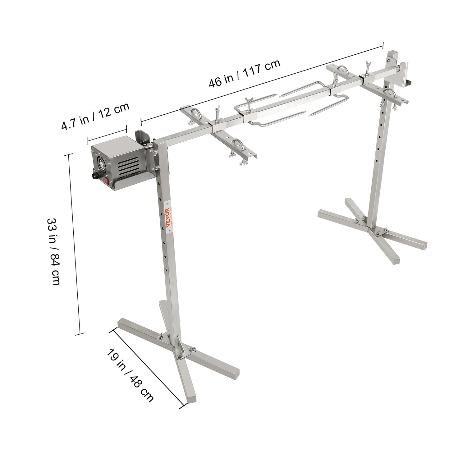 VEVOR Electric BBQ Rotisserie Grill Kit Heavy Duty Grilling Kit, Automatic Motor and Height Adjustable Universal Roaster Stand RISE DEFENSE SYSTEMS.AI PRODUCTS