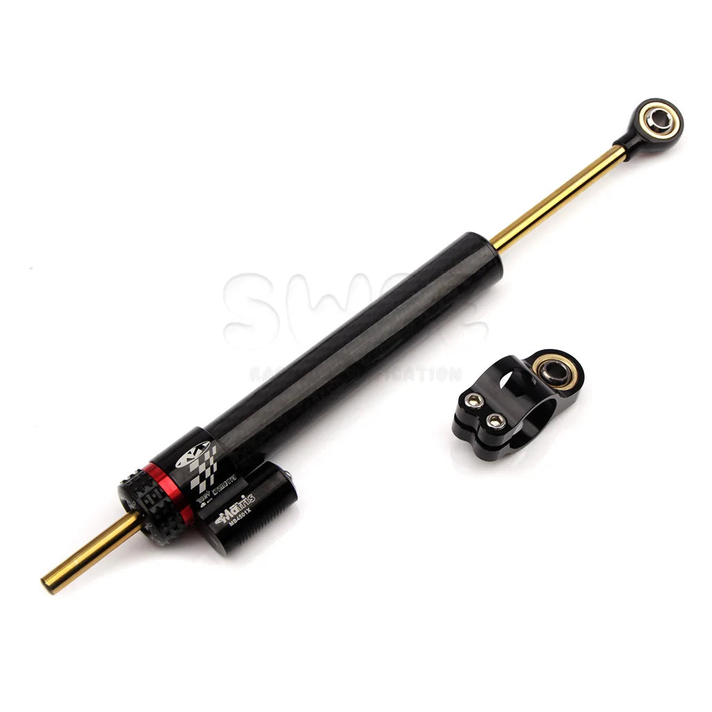Motorcycle Adjustable Damper Steering Stabiliz 252mm 342mm steering stabilizer for Honda Kawasaki Yamaha Carbon fiber texture RISE DEFENSE SYSTEMS.AI PRODUCTS