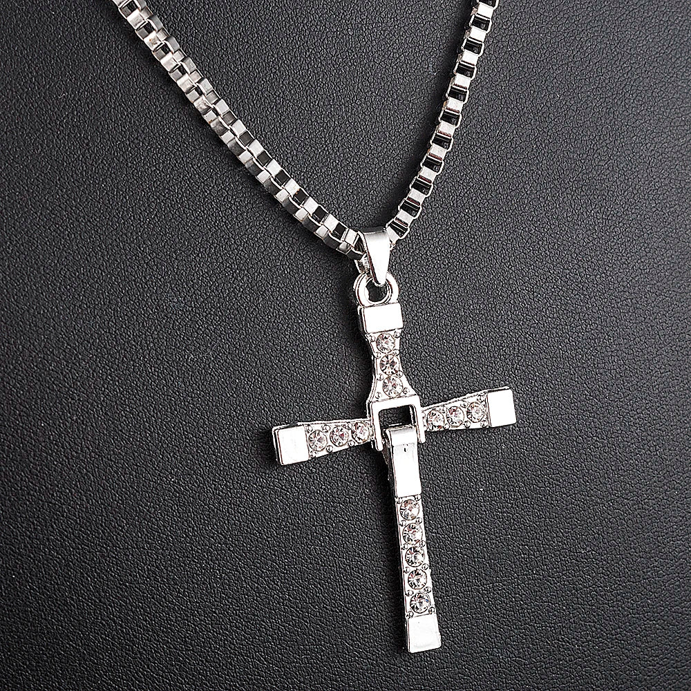 Simple Love Cross Pendant Choker Necklace Charm Rhinestone Couples Jewelry Women's Neck Chain Christmas Gift Lady Necklace RISE DEFENSE SYSTEMS.AI PRODUCTS