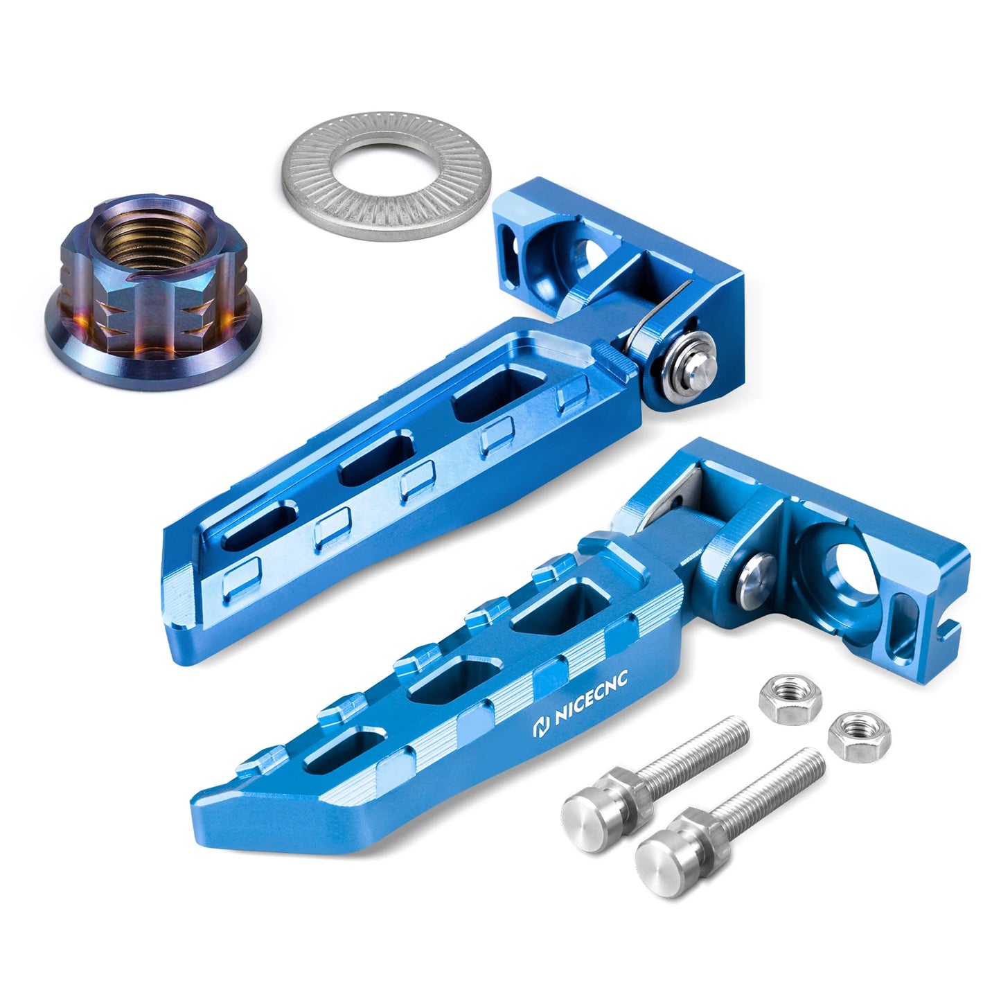 NICECNC Electric Bike Chain Tensioner Adjuster Blocks Rear Axle Nut Stund Peg Kit For Surron Light Bee X S L1E Segway X160 X260 RISE DEFENSE SYSTEMS.AI PRODUCTS