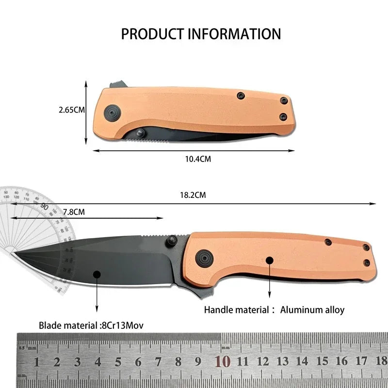 Pocket Folding Knife ETRMIMUS Black 8Cr13Mov Blade Aluminum Alloy Handle with Original Box Outdoor Camping Knives EDC Tools RISE DEFENSE SYSTEMS.AI PRODUCTS