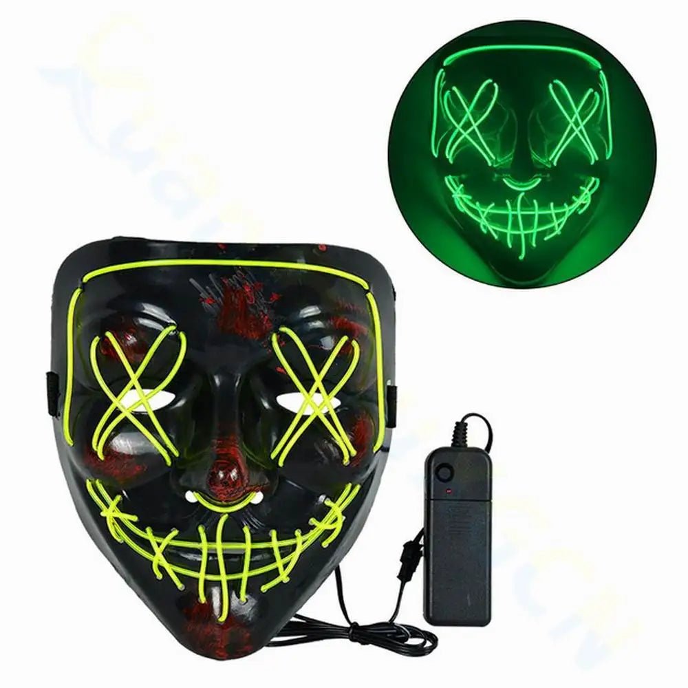 Cosmask Halloween Neon Mask Led Mask Masque Masquerade Party Masks Light Glow In The Dark Funny Masks Cosplay Costume Supplies RISE DEFENSE SYSTEMS.AI PRODUCTS