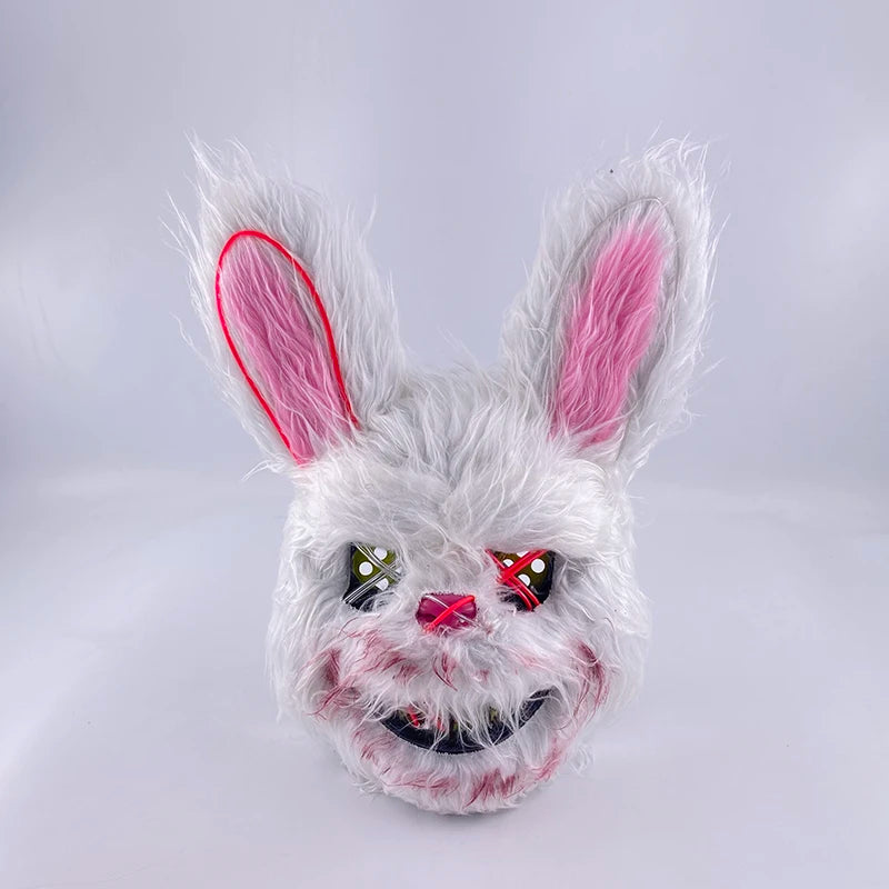 New Design Glowing Bloody Rabbit Mask Led Neon Cosplay Bear Mask Halloween Horror Carnival Masquerade costume Decoration Props RISE DEFENSE SYSTEMS.AI PRODUCTS