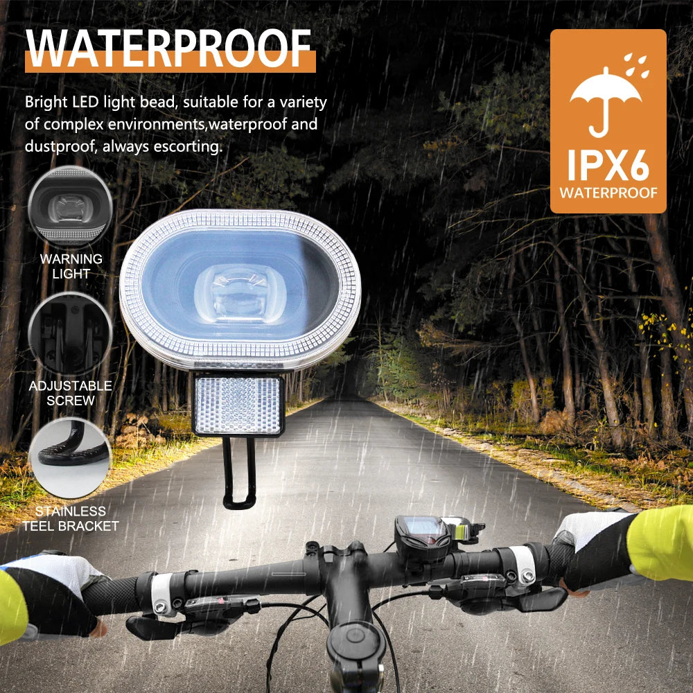 E-Bike Headlights12V -48V DH010 Electric Bike Scooter LED With Horn Front Light High Brightness Night Safe Riding Accessories RISE DEFENSE SYSTEMS.AI PRODUCTS