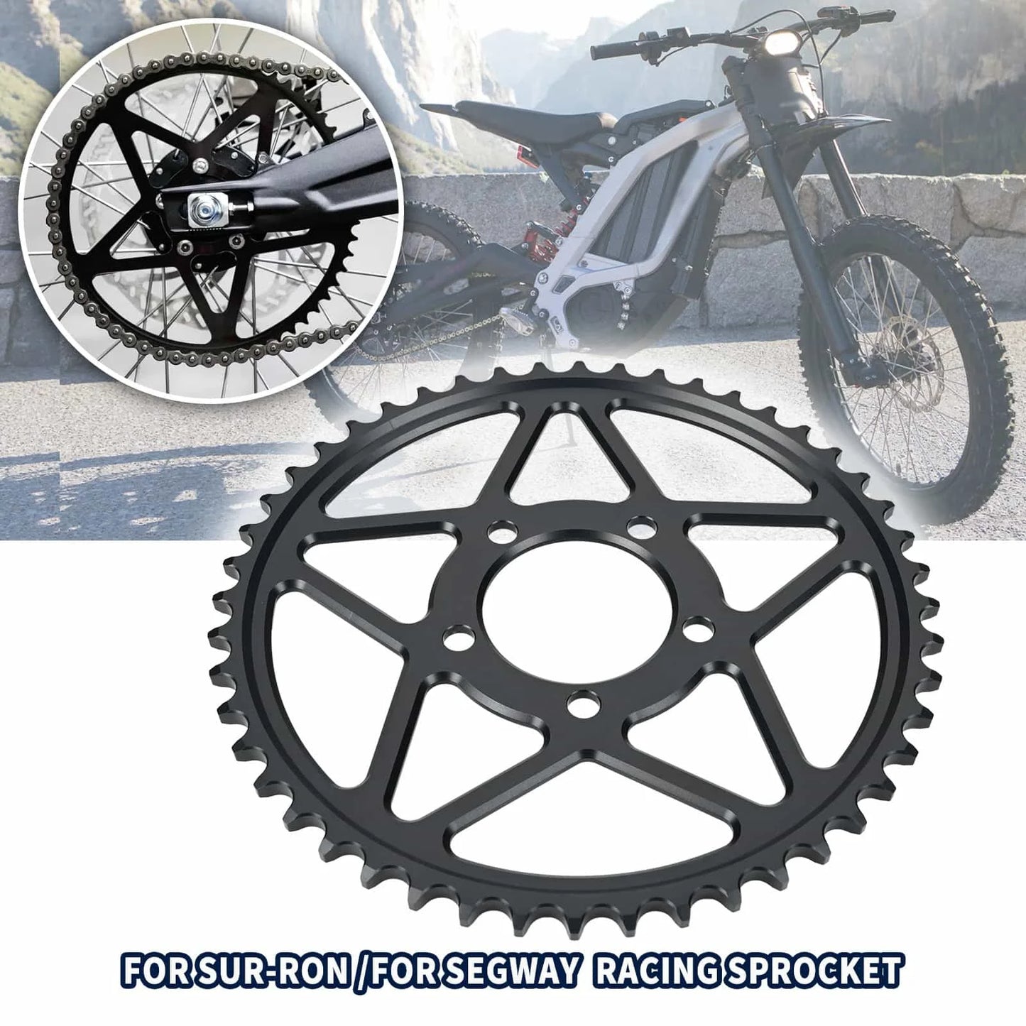 Anodized Billet 48T Racing Sprocket For Sur Ron Segway X160 X260 48 Tooth Rear Sprocket RISE DEFENSE SYSTEMS.AI PRODUCTS