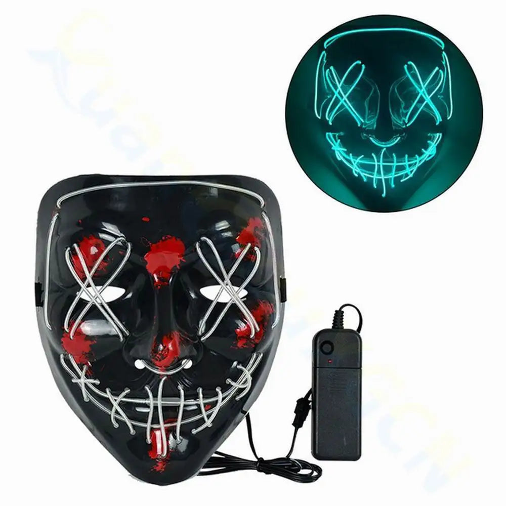 Cosmask Halloween Neon Mask Led Mask Masque Masquerade Party Masks Light Glow In The Dark Funny Masks Cosplay Costume Supplies RISE DEFENSE SYSTEMS.AI PRODUCTS