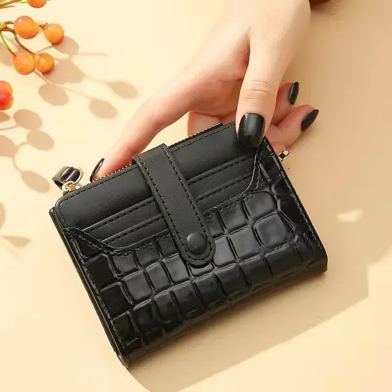Mini Crocodile Print Clutch Wallet, Short Credit Card Holder, Women's Card Case & Coin Purse Cute Wallet RISE DEFENSE SYSTEMS.AI PRODUCTS