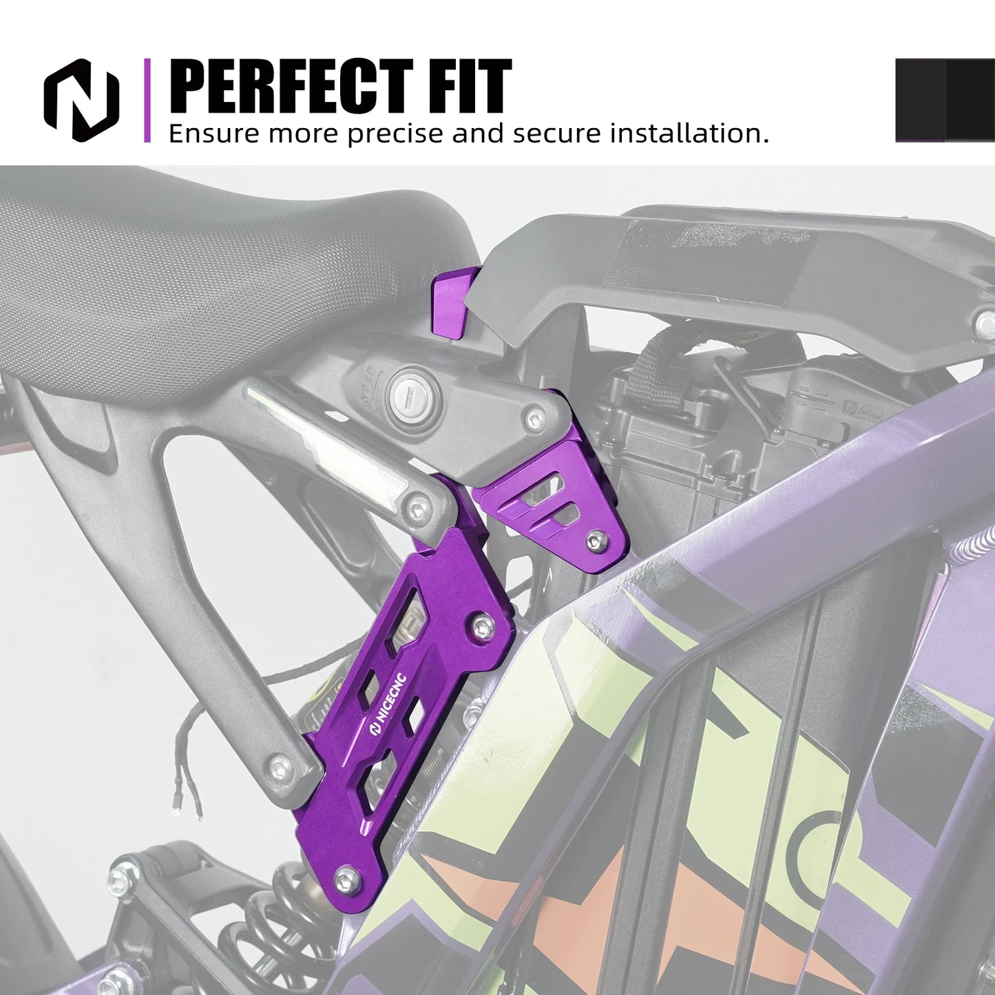 For Surron Light Bee X S L1E NICECNC Electric Dirt Bike 50MM Seat Riser Surron Light Bee X Aluminum Heighten Raise Bracket Kit RISE DEFENSE SYSTEMS.AI PRODUCTS