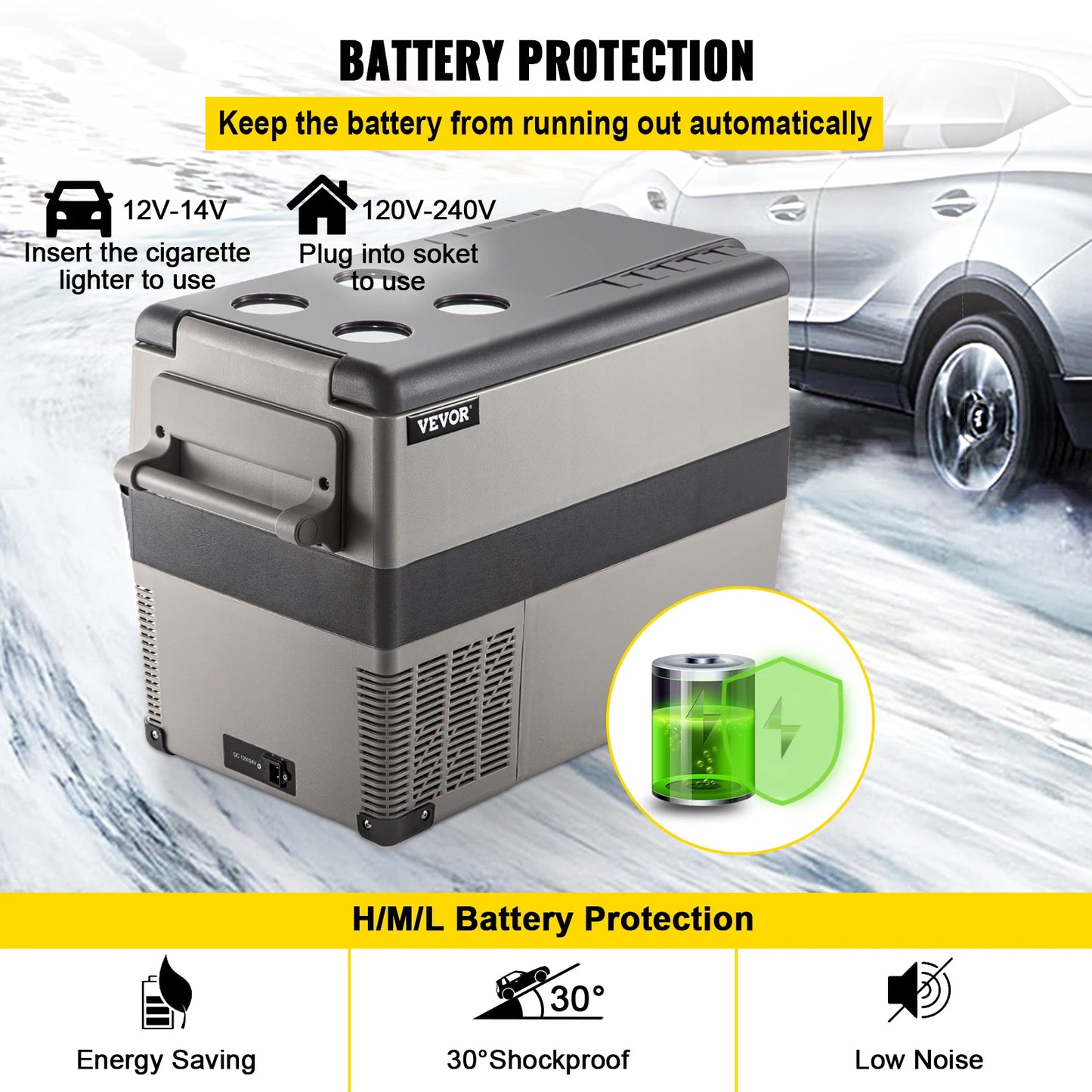 VEVOR 12V Car Refrigerator 48 Quart (45L) Fast Cooling Portable Freezer with App Control for Travel Truck Camping and Home Use RISE DEFENSE SYSTEMS.AI PRODUCTS