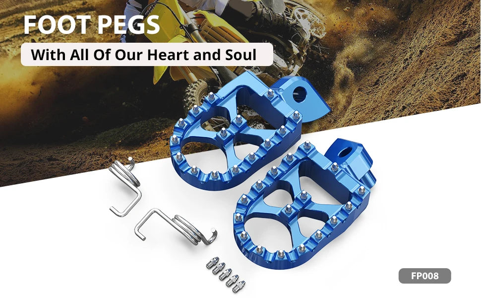 Foot Pegs Pedals FootRest Footpeg For Yamaha WRF YZF 250 450 WR250F YZ65 YZ85 YZ125 YZ250 YZF450 YZ 125X 250X 250FX 450FX WR450F RISE DEFENSE SYSTEMS.AI PRODUCTS