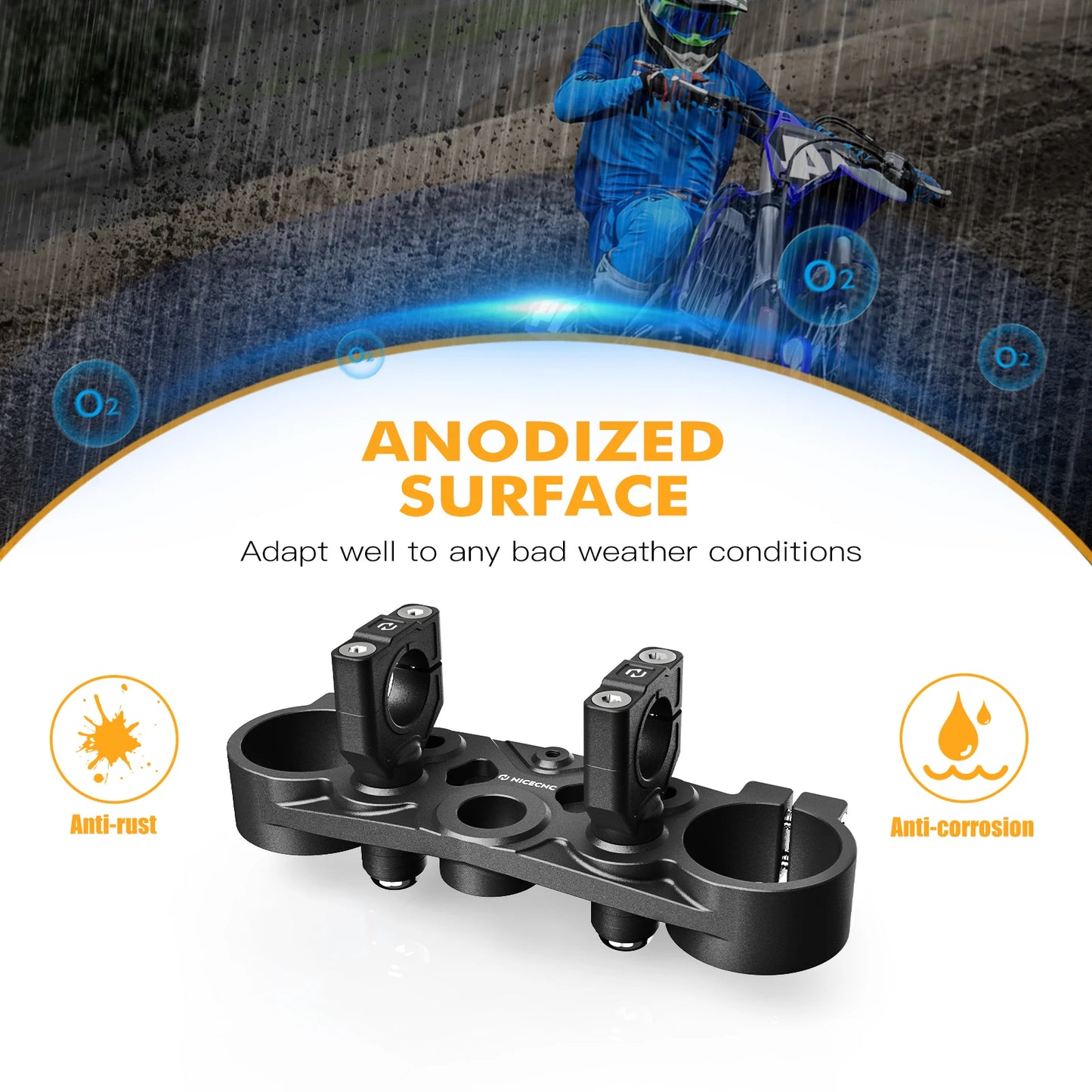 NICECNC For Yamaha YZ125 YZ250 2018-2024 YZ125X YZ250X 2020-2023 YZ YZX 125 250 Motorcycle Front Forks Clamp Upper Triple Tree RISE DEFENSE SYSTEMS.AI PRODUCTS