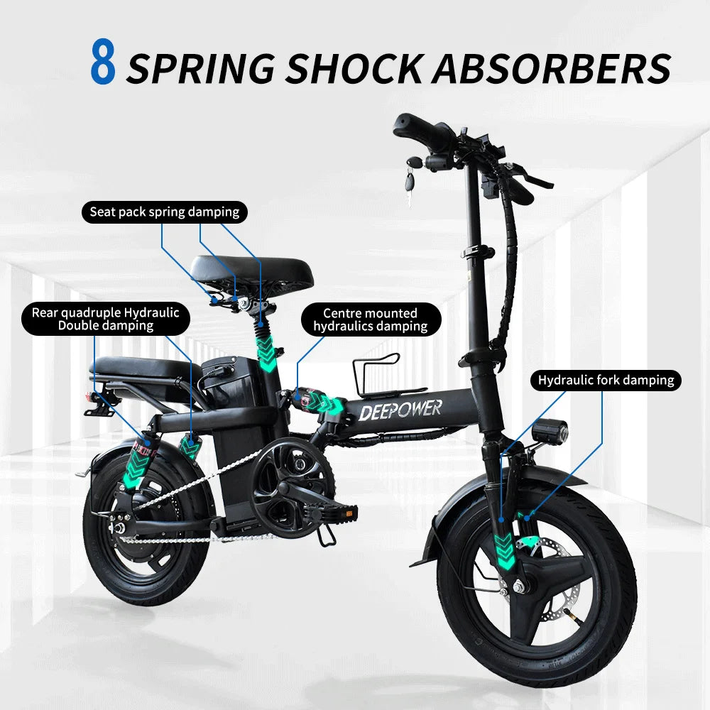 DeePower K300 14inch Mini Folding Ebike for Adults, Electric Bike,Electric Bicycle with Lithium Battery,20MPH Commuting e-bike RISE DEFENSE SYSTEMS.AI PRODUCTS