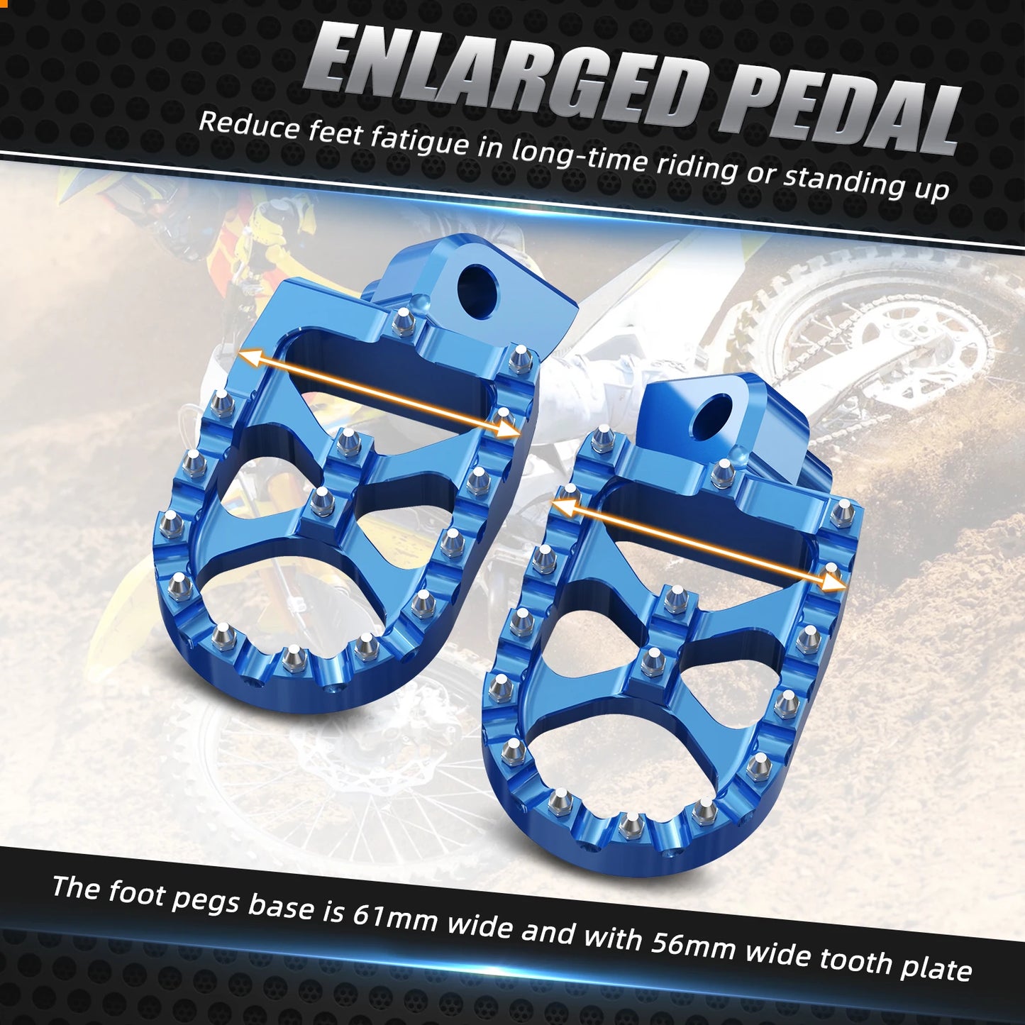 Foot Pegs Pedals FootRest Footpeg For Yamaha WRF YZF 250 450 WR250F YZ65 YZ85 YZ125 YZ250 YZF450 YZ 125X 250X 250FX 450FX WR450F RISE DEFENSE SYSTEMS.AI PRODUCTS