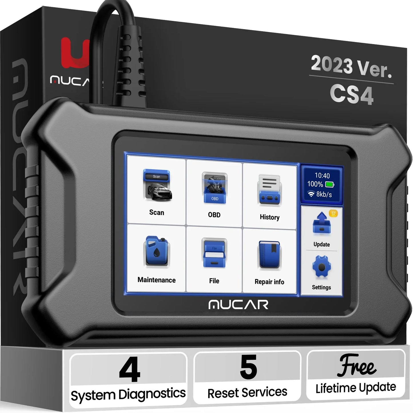 MUCAR CS6 CS5 CS4 OBD2 Scanner Car Diagnostic Tools Automotive Scanner Auto Diagnosis Tool Code Reader 6 Systems 7 Resets Free RISE DEFENSE SYSTEMS.AI PRODUCTS