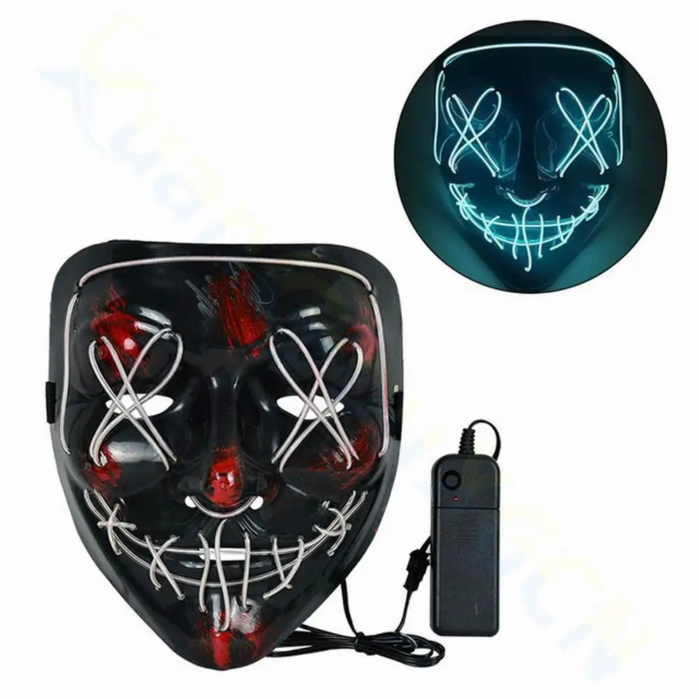 Cosmask Halloween Neon Mask Led Mask Masque Masquerade Party Masks Light Glow In The Dark Funny Masks Cosplay Costume Supplies RISE DEFENSE SYSTEMS.AI PRODUCTS
