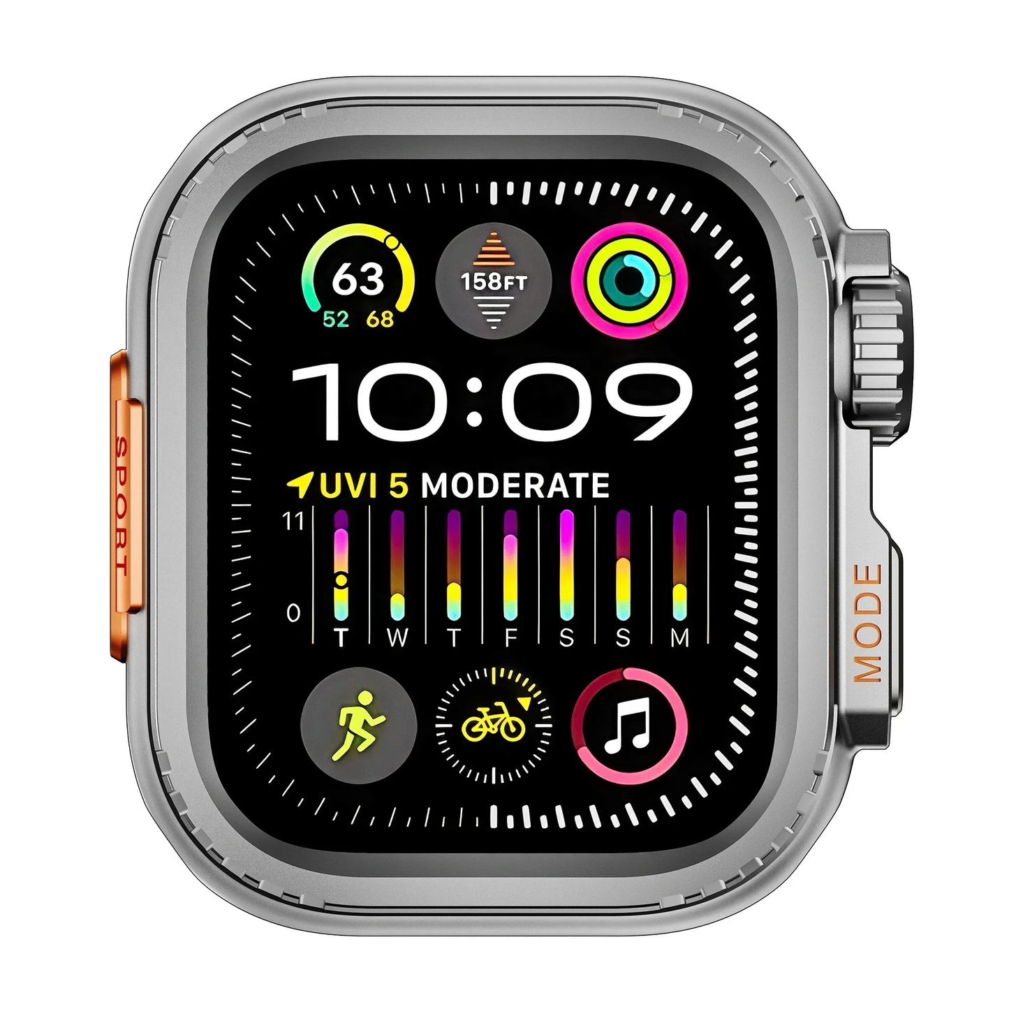 Metal Cover for Apple Watch Ultra 1 2 49mm 45mm Case Metal Shell for IWatch Series 10 46mm 9 8 7 6 5 4 3 SE Frame Protector 44mm RISE DEFENSE SYSTEMS.AI PRODUCTS