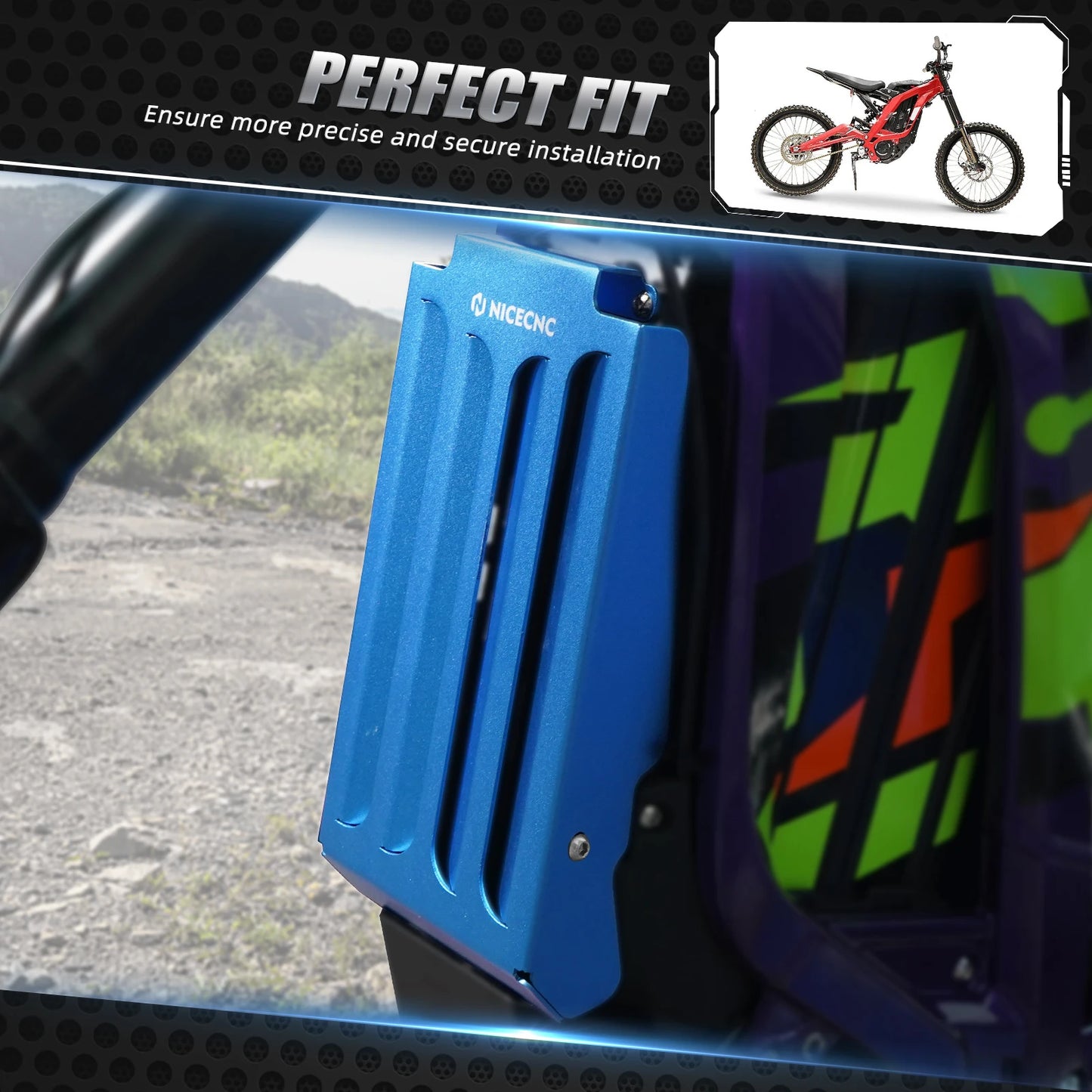 For Surron Sur-ron light bee X S L1E Segway X160 X260 Dirt Bike Surron light bee S NICECNC Motorcycle Aluminum Controller Cover RISE DEFENSE SYSTEMS.AI PRODUCTS