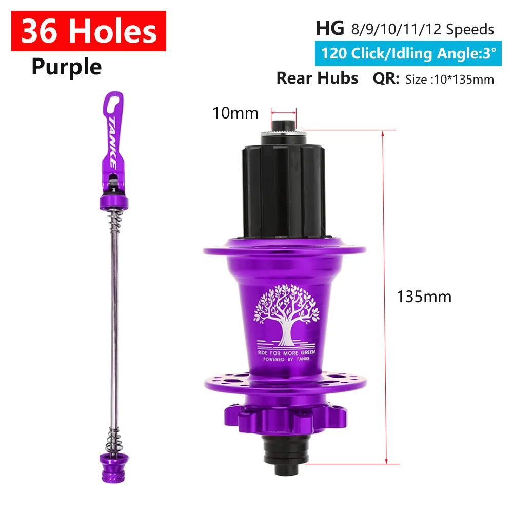 TANKE 120 Click Hub 6 Bearing MTB Mountain Bike Hub Front Rear Thru HG 28 32 36 Holes Disc Brake Bicycle Hubs 8 9 10 11 12 Speed RISE DEFENSE SYSTEMS.AI PRODUCTS