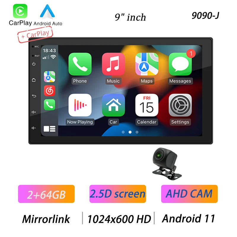 BQCC 4core 2 Din Car Radio Androidauto Carplay Android 13 GPS Car Audio 7"/9"/10" WIFI BT IPS Automotive Multimedia Player RISE DEFENSE SYSTEMS.AI PRODUCTS