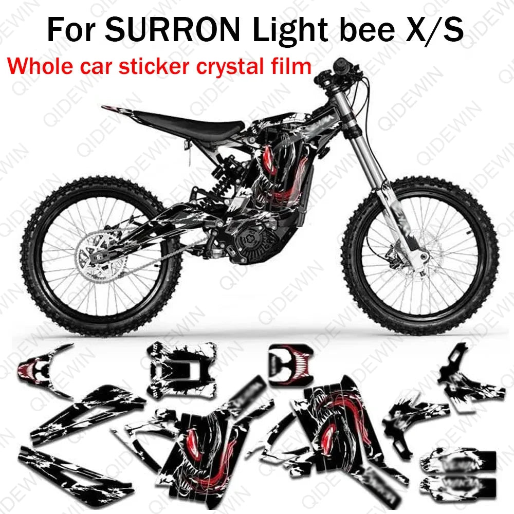 Decorative decals for SURRON Light bee X/S motorcyclesPaint protection filmPersonalized decorative stickers RISE DEFENSE SYSTEMS.AI PRODUCTS