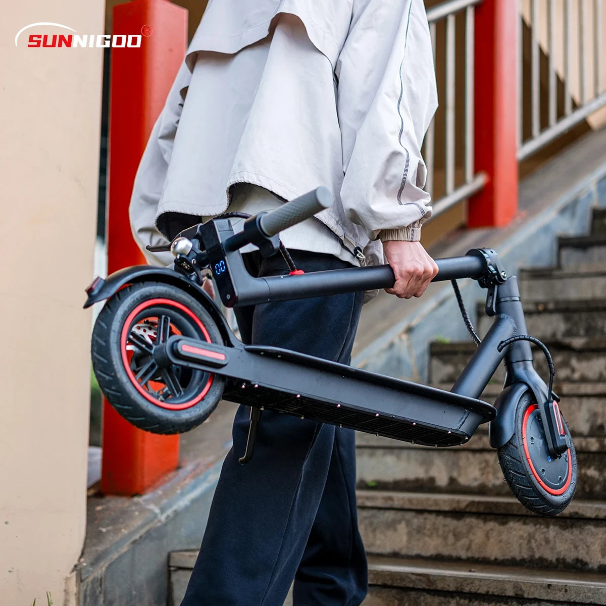 SUNNIGOO N7PRO Electric Scooter Adults 36V 10.4Ah Escooter Long Range 19 Miles Lightweight Kick Scooter US Stock Black With Gift RISE DEFENSE SYSTEMS.AI PRODUCTS