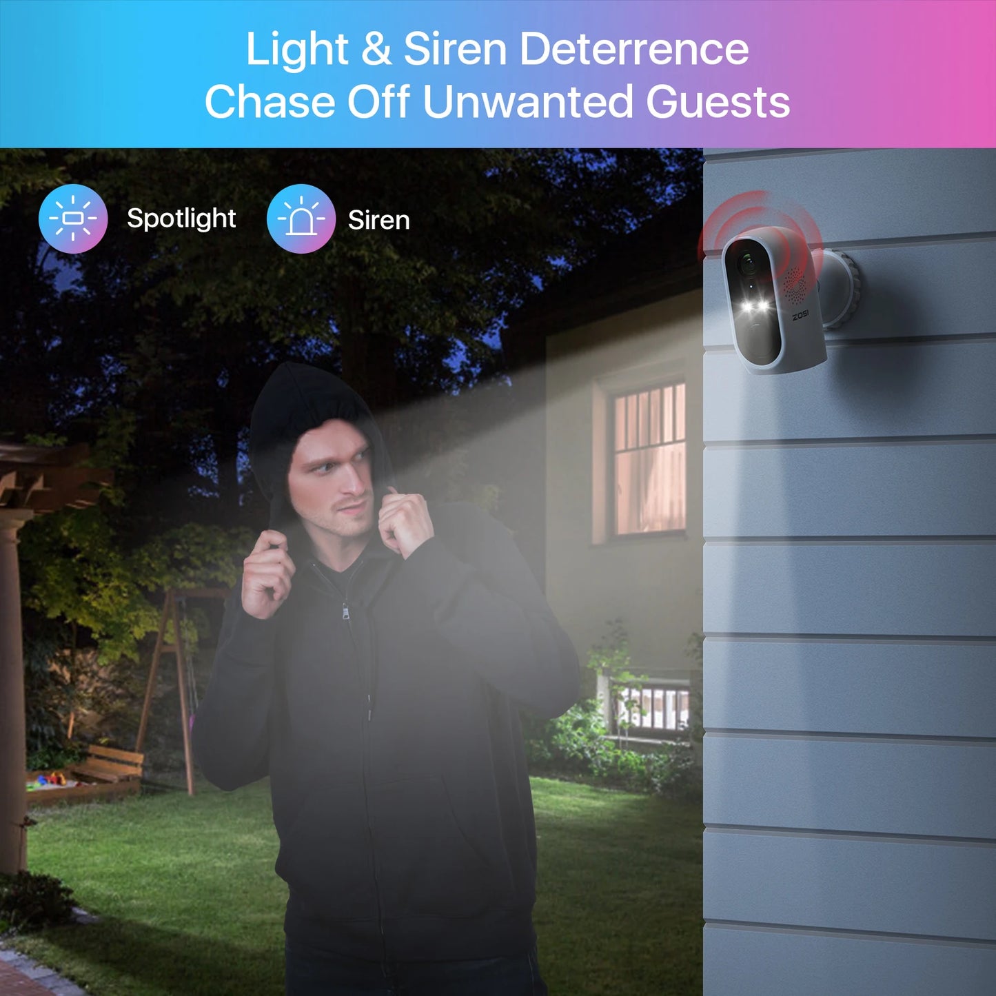 ZOSI 2K 8CH Battery Powered Wireless Security Camera System 3MP Outdoor Cameras with Two Way Audio Video Surveillance Kit RISE DEFENSE SYSTEMS.AI PRODUCTS