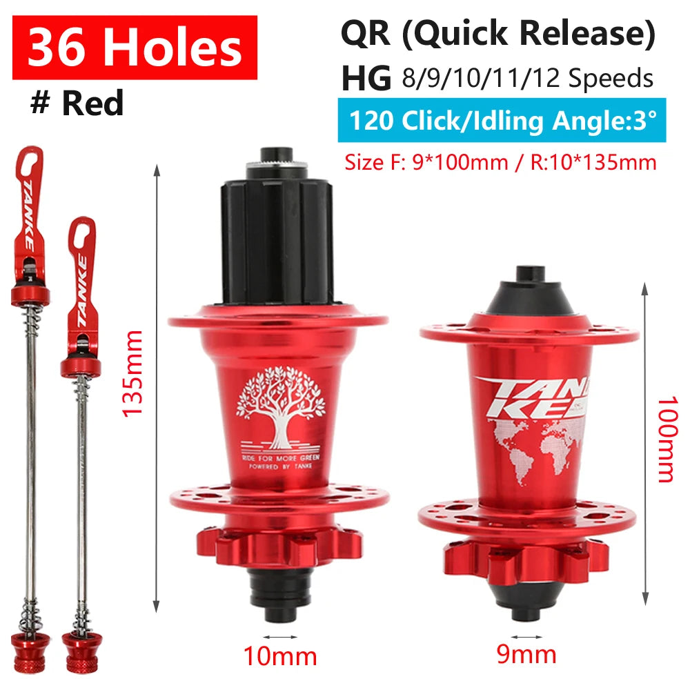 TANKE 120 Click Hub 6 Bearing MTB Mountain Bike Hub Front Rear Thru HG 28 32 36 Holes Disc Brake Bicycle Hubs 8 9 10 11 12 Speed RISE DEFENSE SYSTEMS.AI PRODUCTS