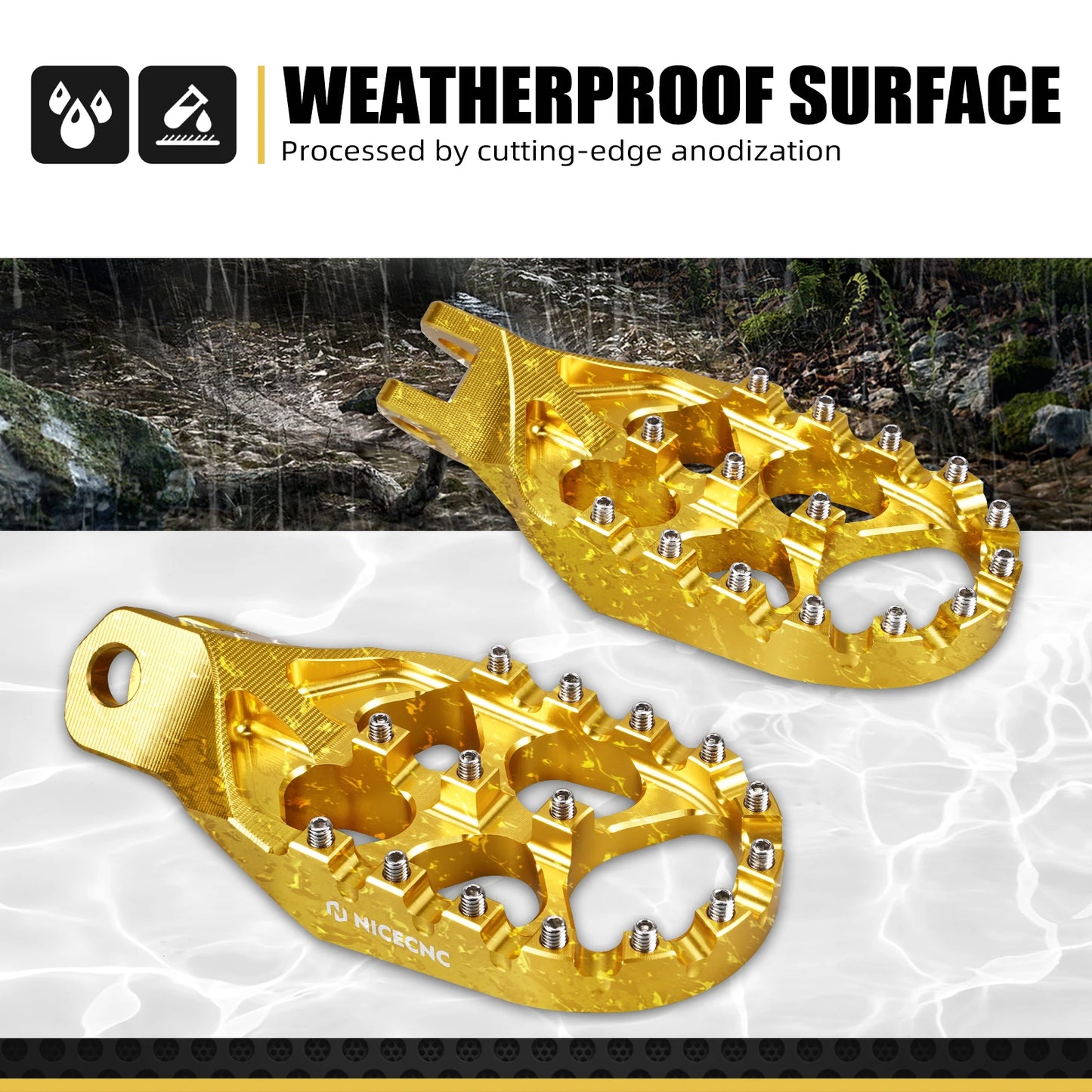 NICECNC For Suzuki DRZ400S 2000-2024 DRZ400SM 2005-2024 DR-Z400S DR-Z400SM Motorcycle Lengthened Enlarged Footpeg Footrest Pedal RISE DEFENSE SYSTEMS.AI PRODUCTS