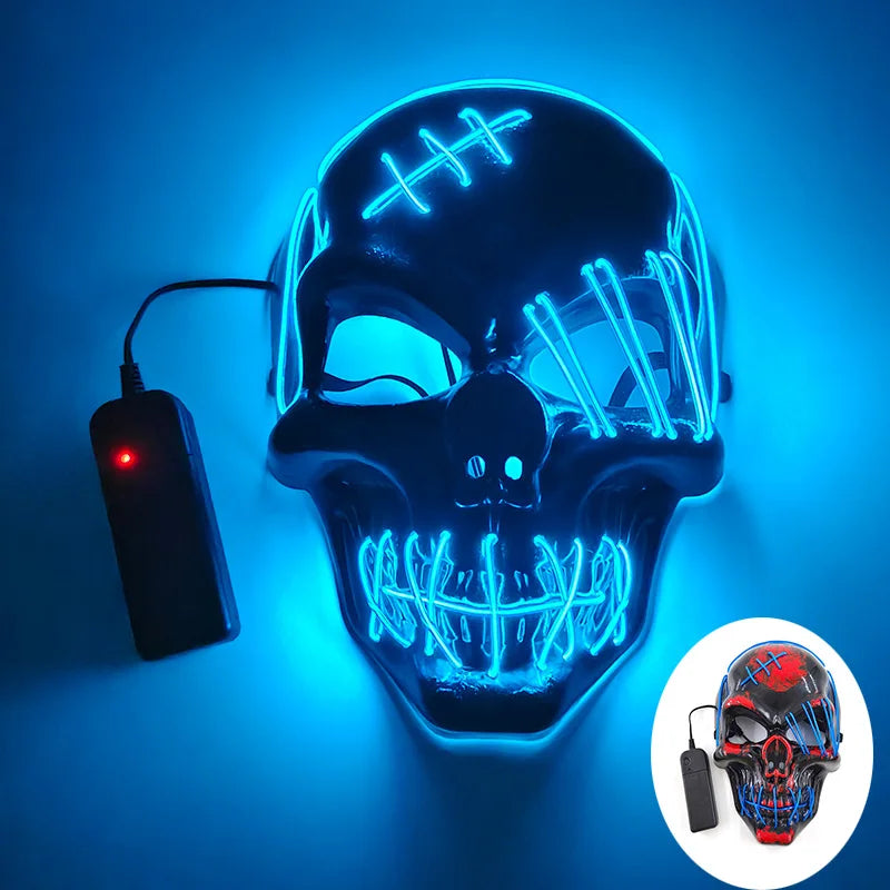 New Design Glowing Bloody Rabbit Mask Led Neon Cosplay Bear Mask Halloween Horror Carnival Masquerade costume Decoration Props RISE DEFENSE SYSTEMS.AI PRODUCTS