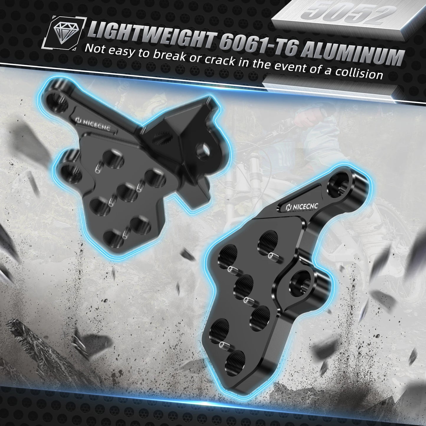 NICECNC Aluminum Foot Pegs Footrest Bracket Package For SUR-RON Surron light bee X S L1E Segway X160 X260 Electric Dirt Bike RISE DEFENSE SYSTEMS.AI PRODUCTS