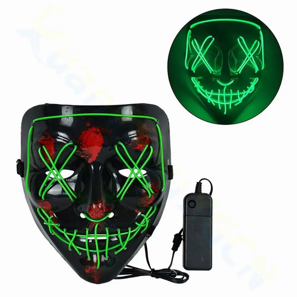 Cosmask Halloween Neon Mask Led Mask Masque Masquerade Party Masks Light Glow In The Dark Funny Masks Cosplay Costume Supplies RISE DEFENSE SYSTEMS.AI PRODUCTS