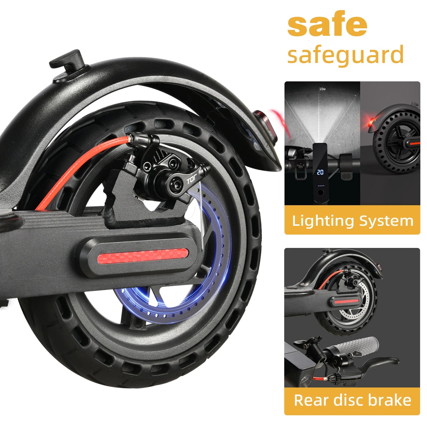 Black 350W Electric Scooter with Phone Holder for Adults Teens,36V 10.4Ah Battery,Floding Portable Commuter E-Scooter