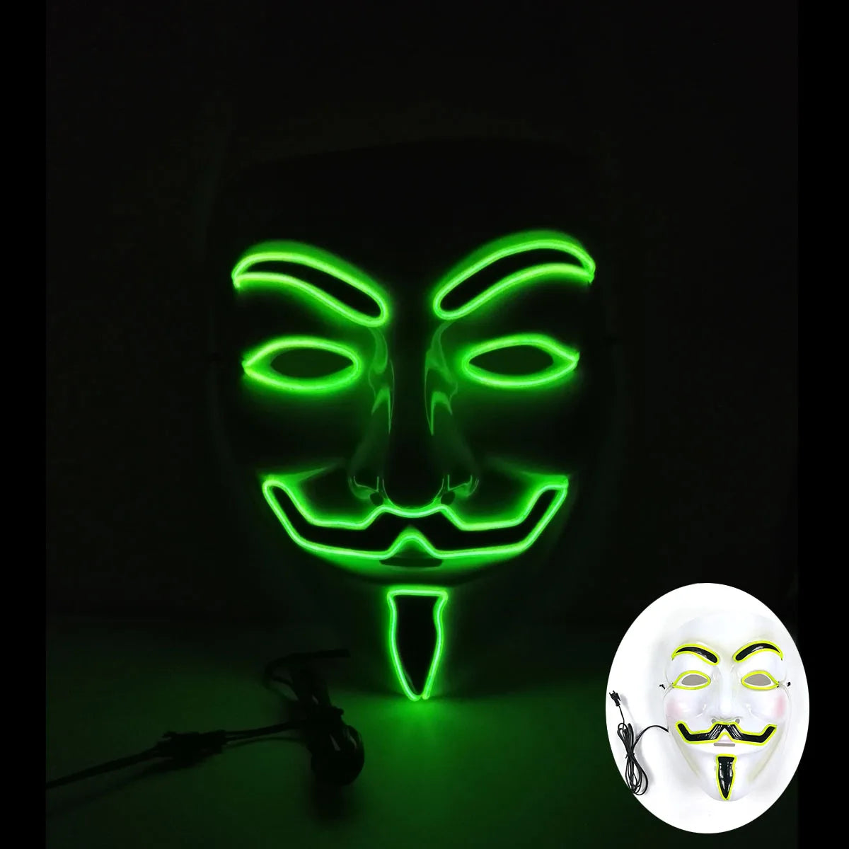 2024 Hot LED Hacker V Vendetta Mask Adults Luminous LED Light Up Mask For Glow Party Costume Accessories Halloween Mask Décor RISE DEFENSE SYSTEMS.AI PRODUCTS