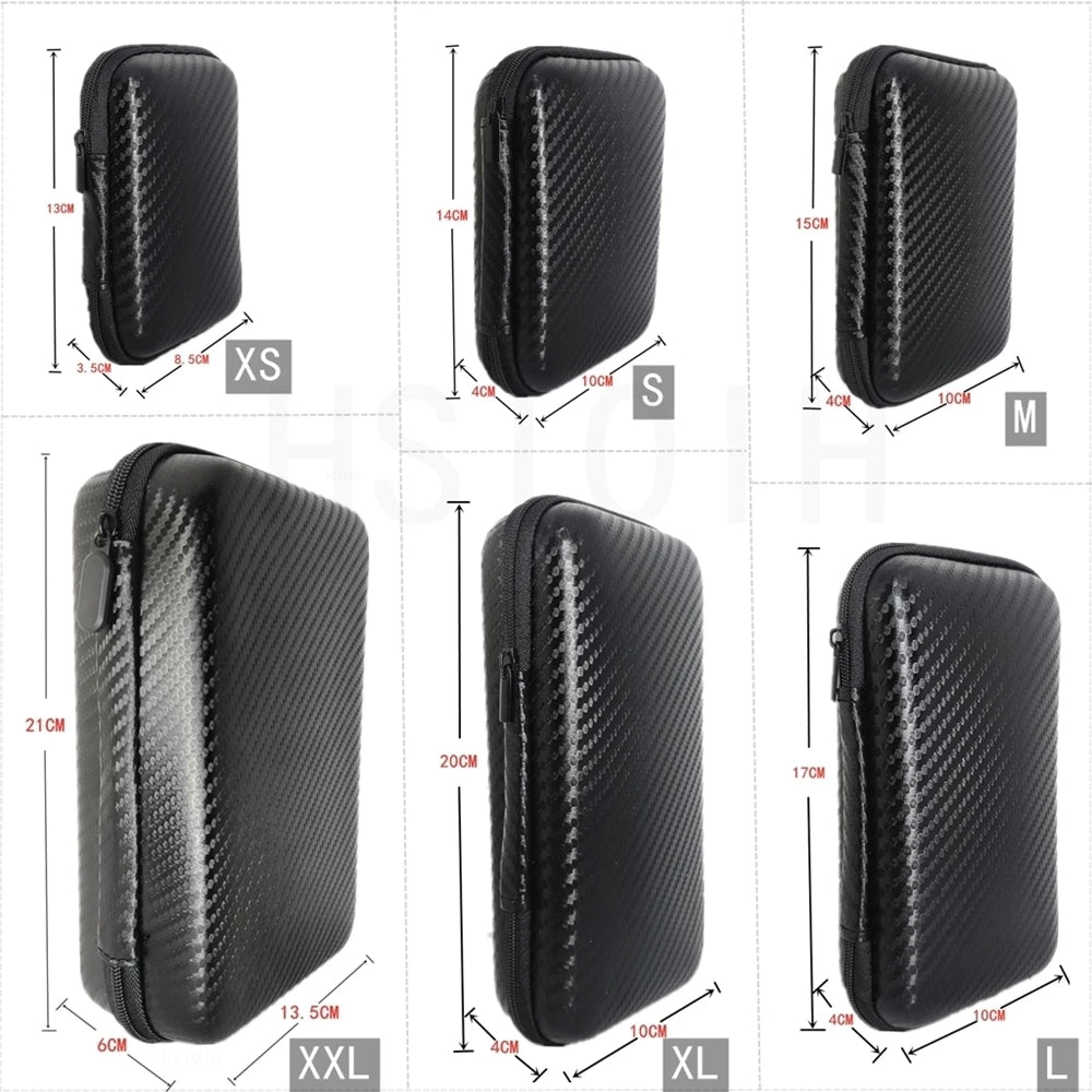 EVA Earphone Bags Boxes Case Portable Storage Bag Car Repair Tool Kit Storage Carbon Fiber Pattern With Zipper Bag RISE DEFENSE SYSTEMS.AI PRODUCTS