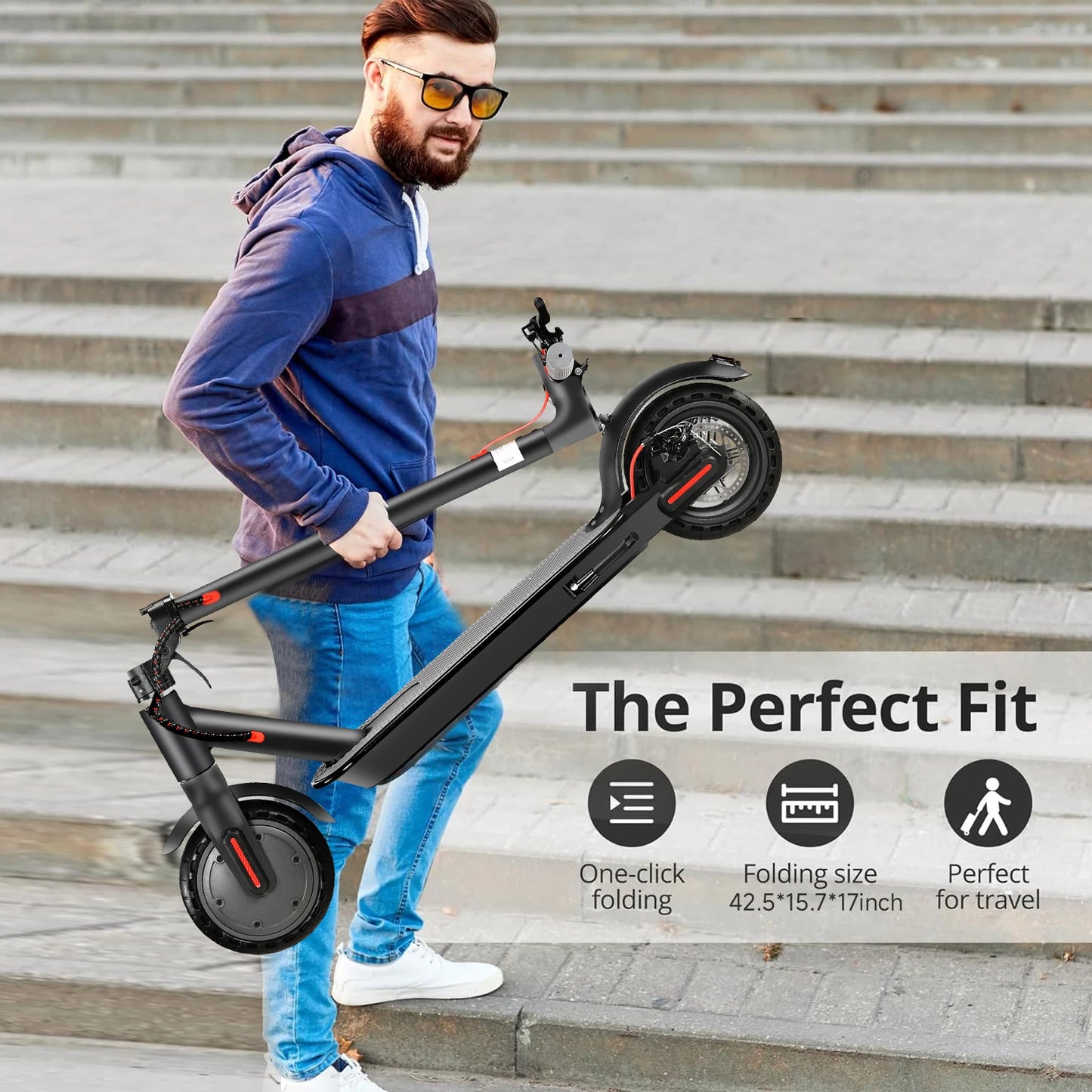 SUNNIGOO N7PRO Electric Scooter Adults 36V 10.4Ah Escooter Long Range 19 Miles Lightweight Kick Scooter US Stock Black With Gift RISE DEFENSE SYSTEMS.AI PRODUCTS